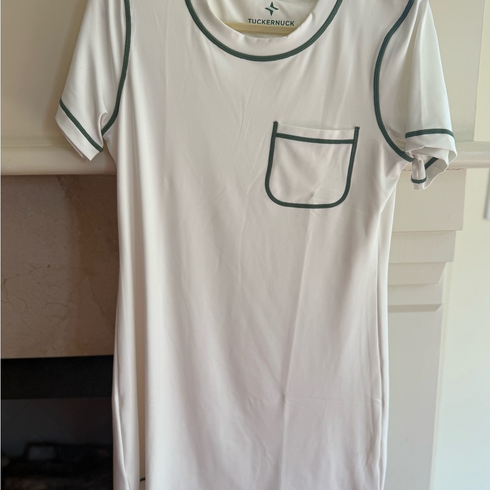Tuckernuck White Top with Green Accents